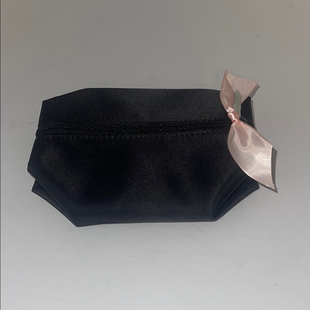 New Mary Kay Black Cosmetic Pouch with Pink Ribbon